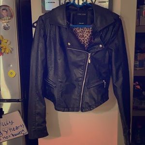 Black Leather simulated jacket size medium